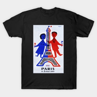 Retro poster - pub - vintage - Paris - Eiffel Tower T-Shirt